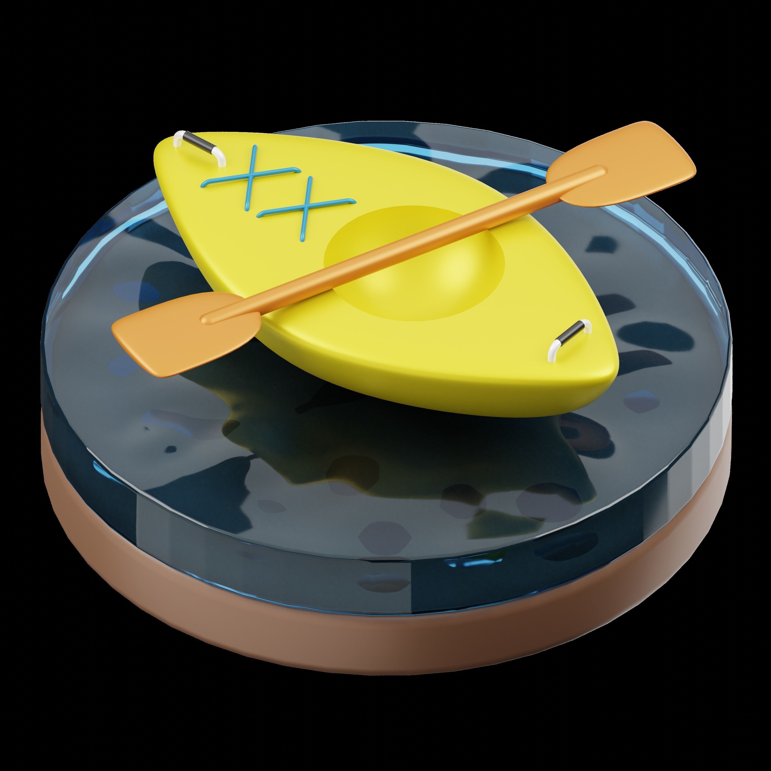 Summer 3D Illustration Low-poly 3D model_14