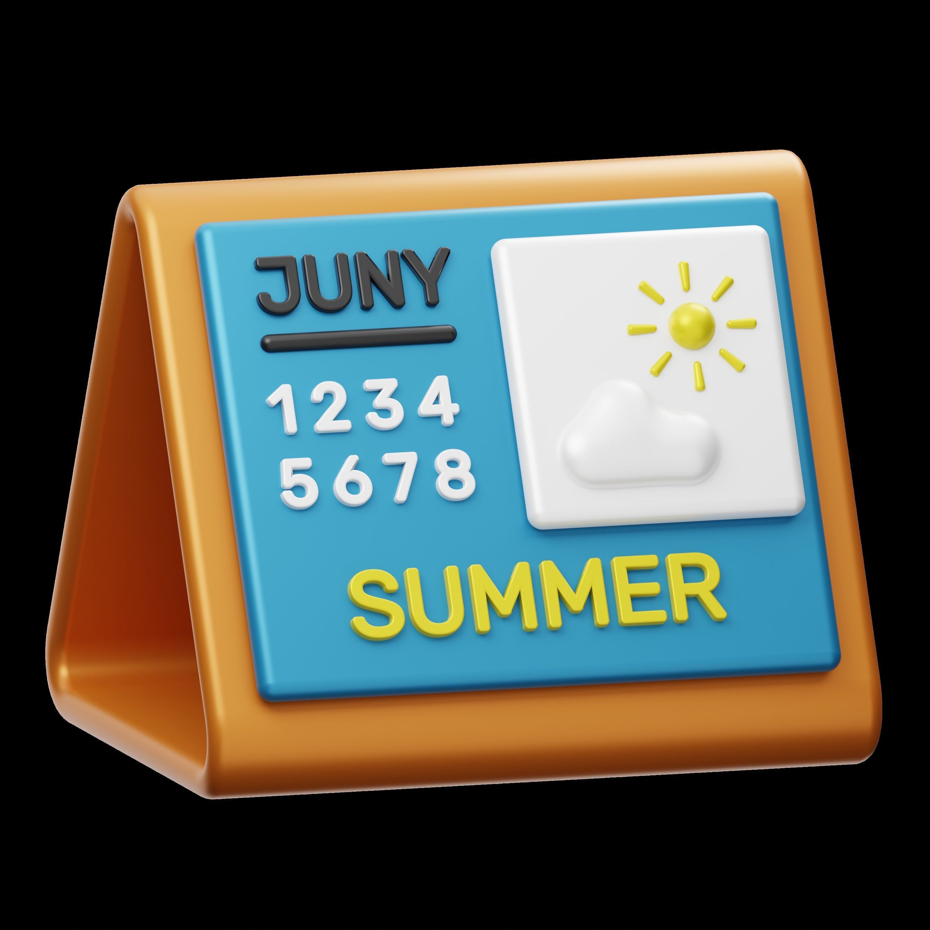 Summer 3D Illustration Low-poly 3D model_5