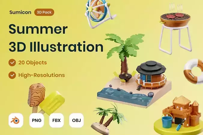 Summer 3D Illustration