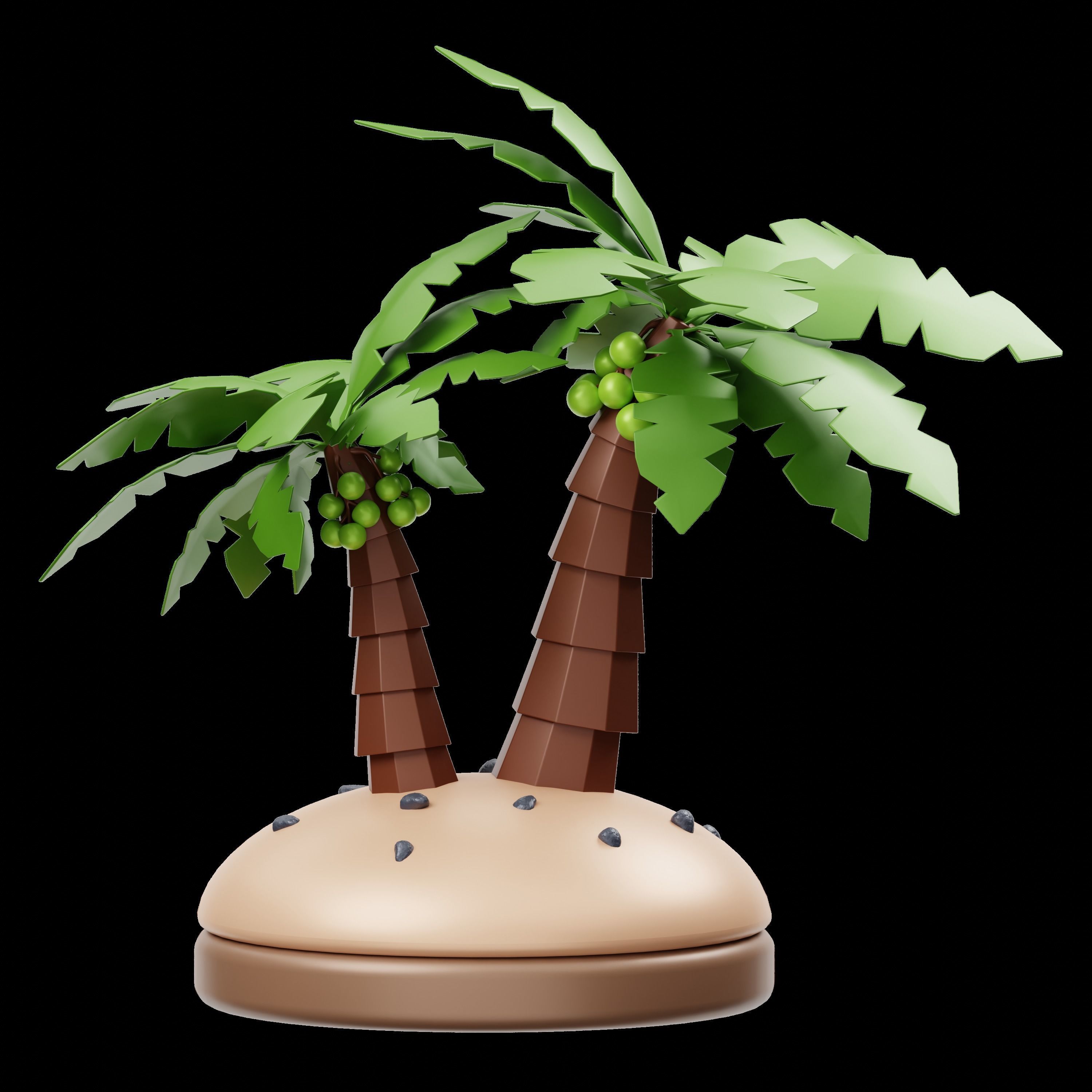 Summer 3D Illustration Low-poly 3D model_7