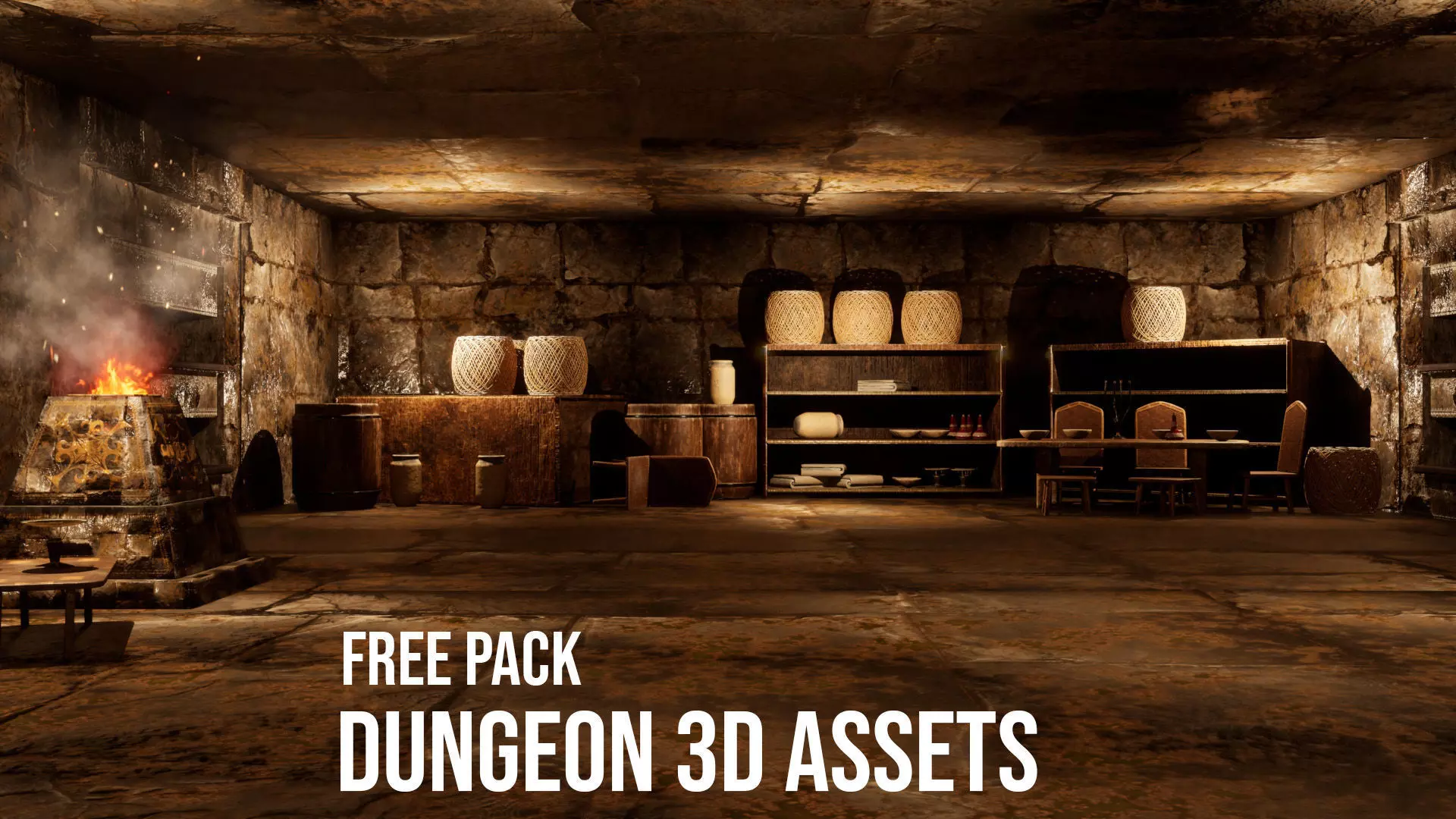 Dungeon Assets Pack Free 3D model