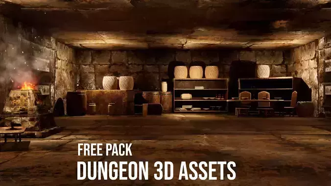 Dungeon Assets Pack  Free 3D model