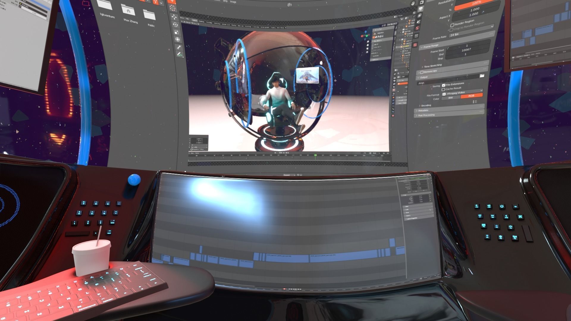 Gaming machine 3D model_6