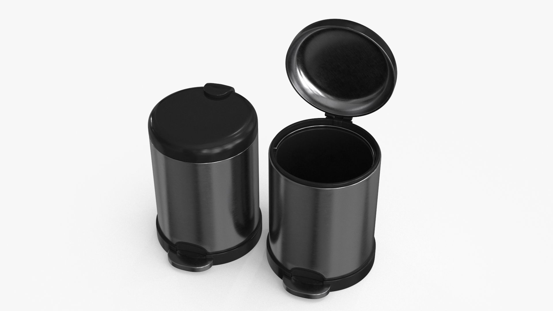 Trash Can Low-poly 3D model_3