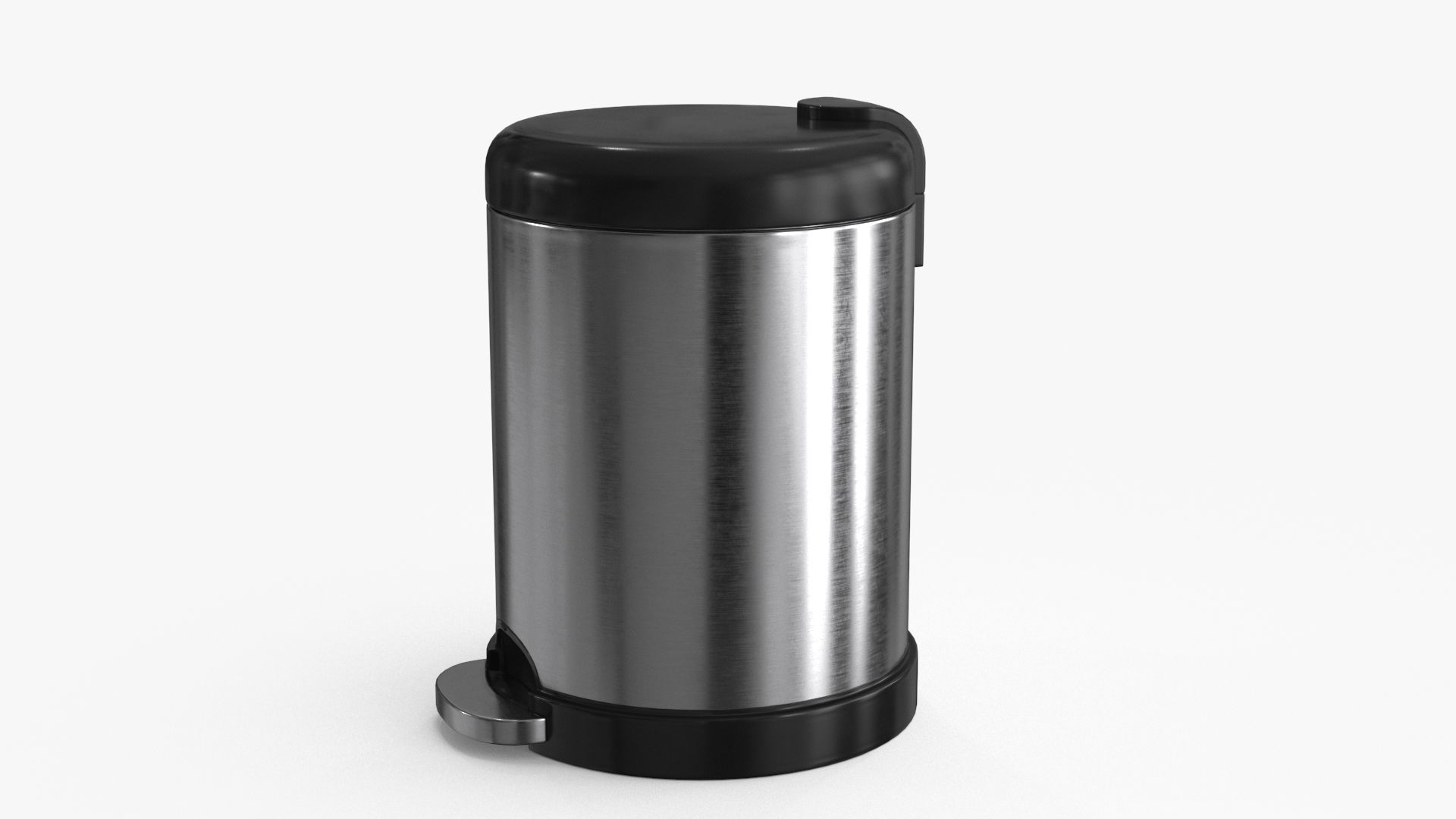 Trash Can Low-poly 3D model_9