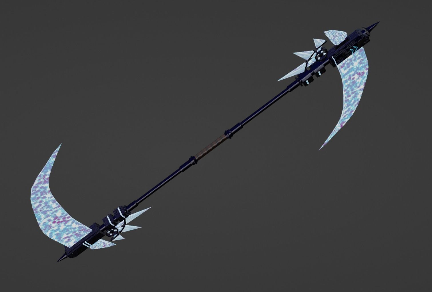 Combat Scythe Low-poly 3D model_3