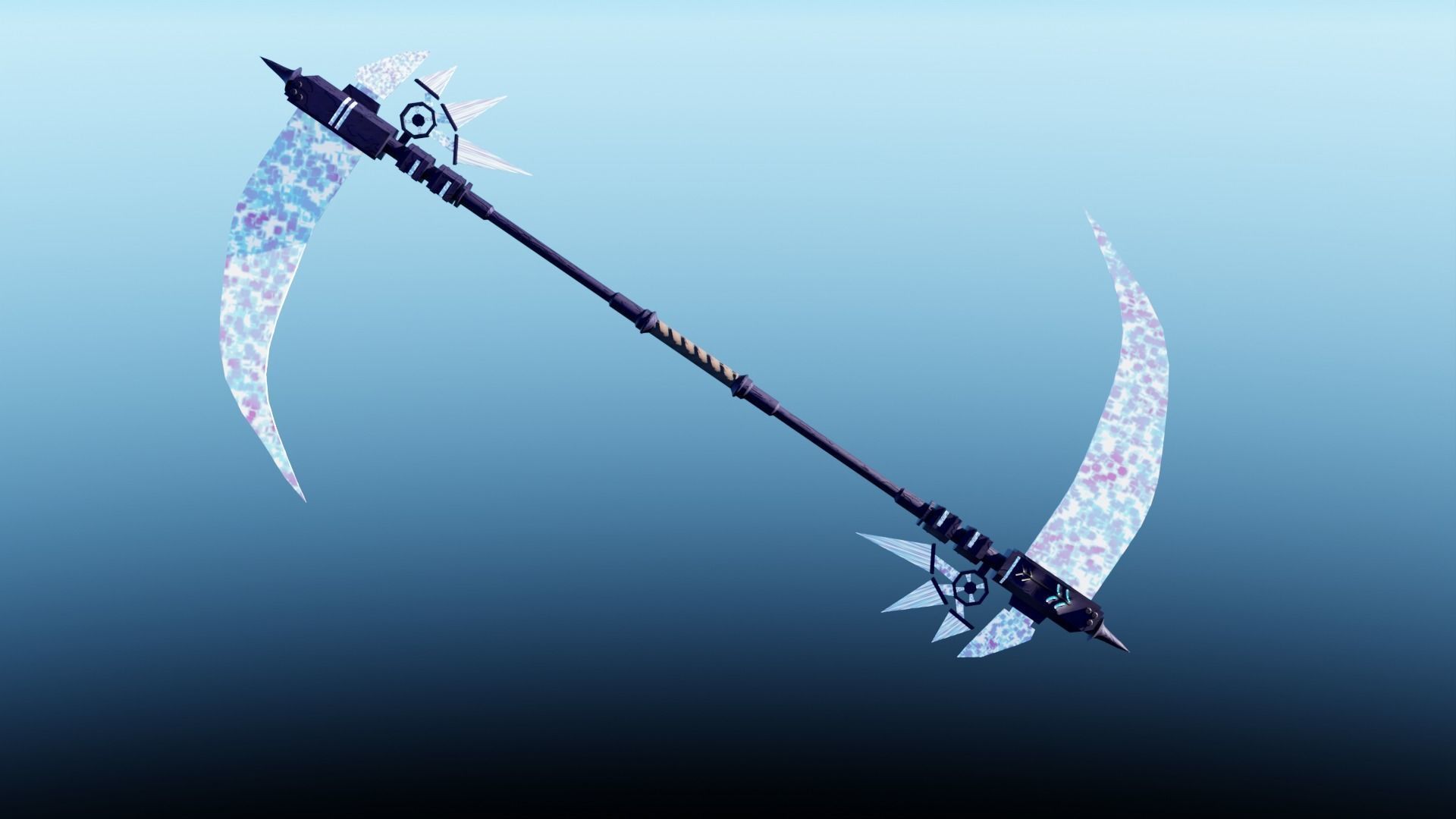 Combat Scythe Low-poly 3D model_1