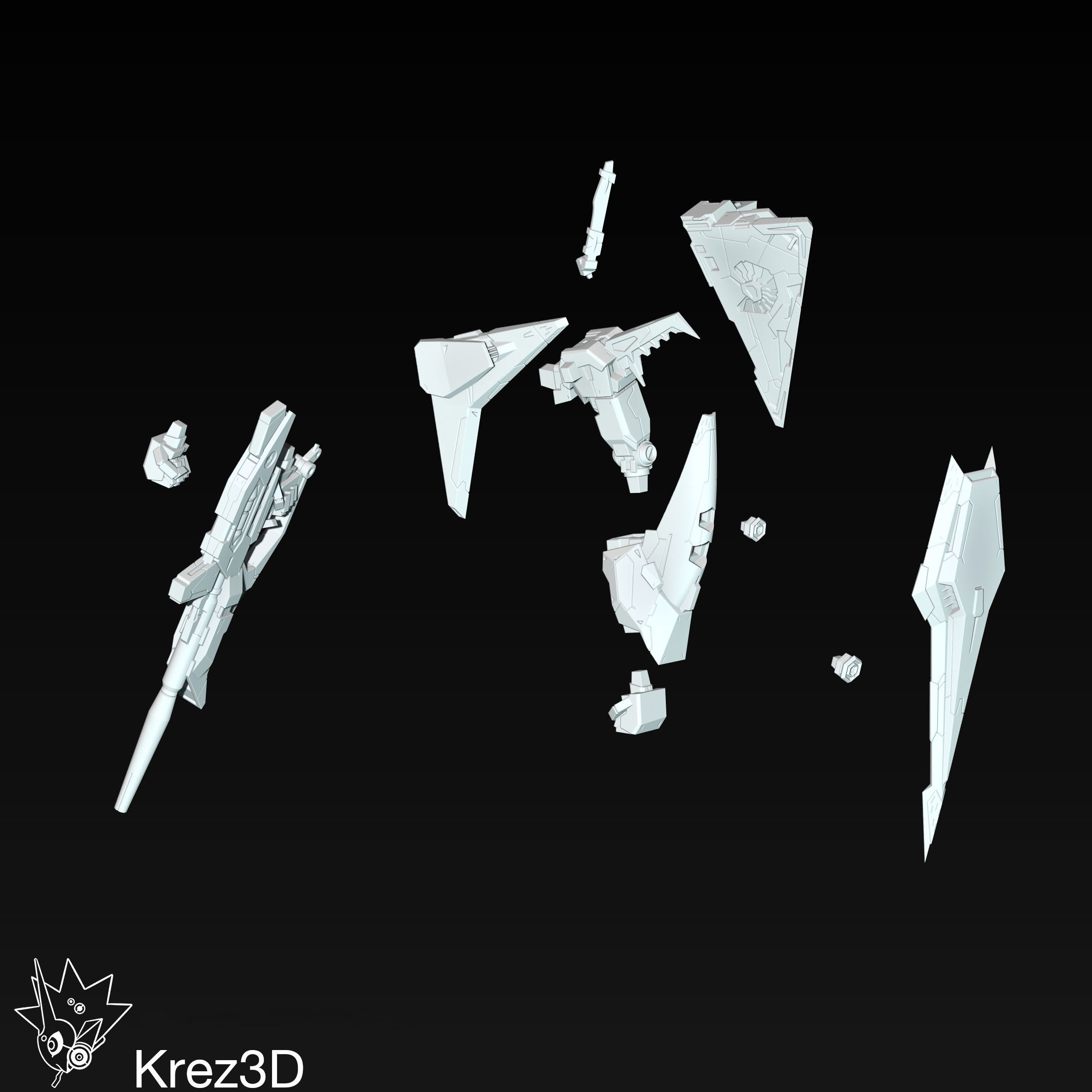 Xi Gundam 3D print model_8