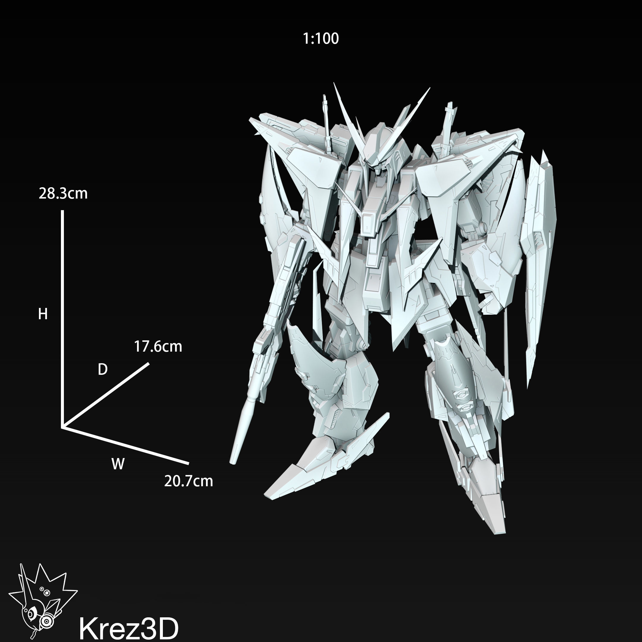 Xi Gundam 3D print model_5