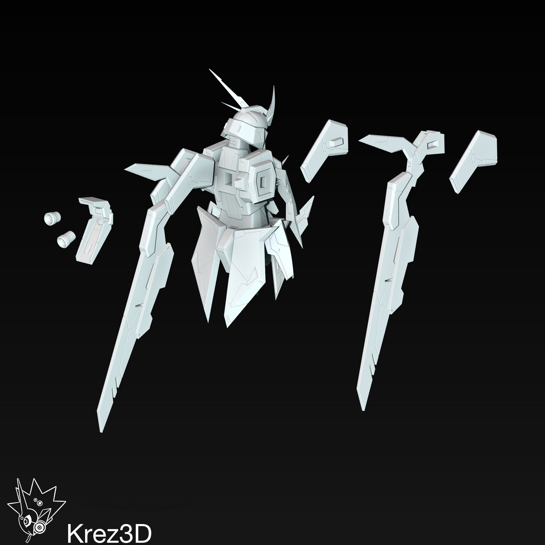 Xi Gundam 3D print model_7