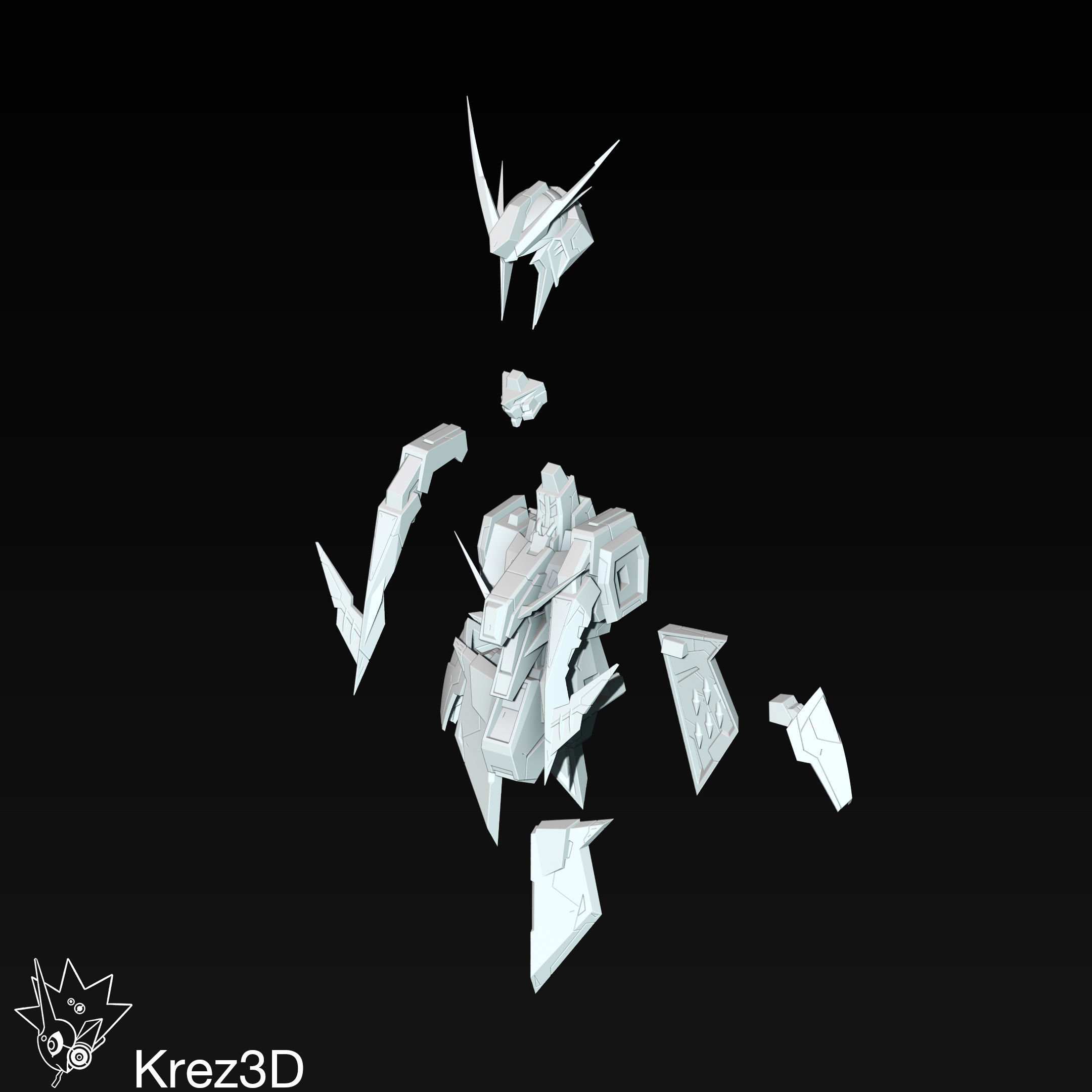 Xi Gundam 3D print model_6