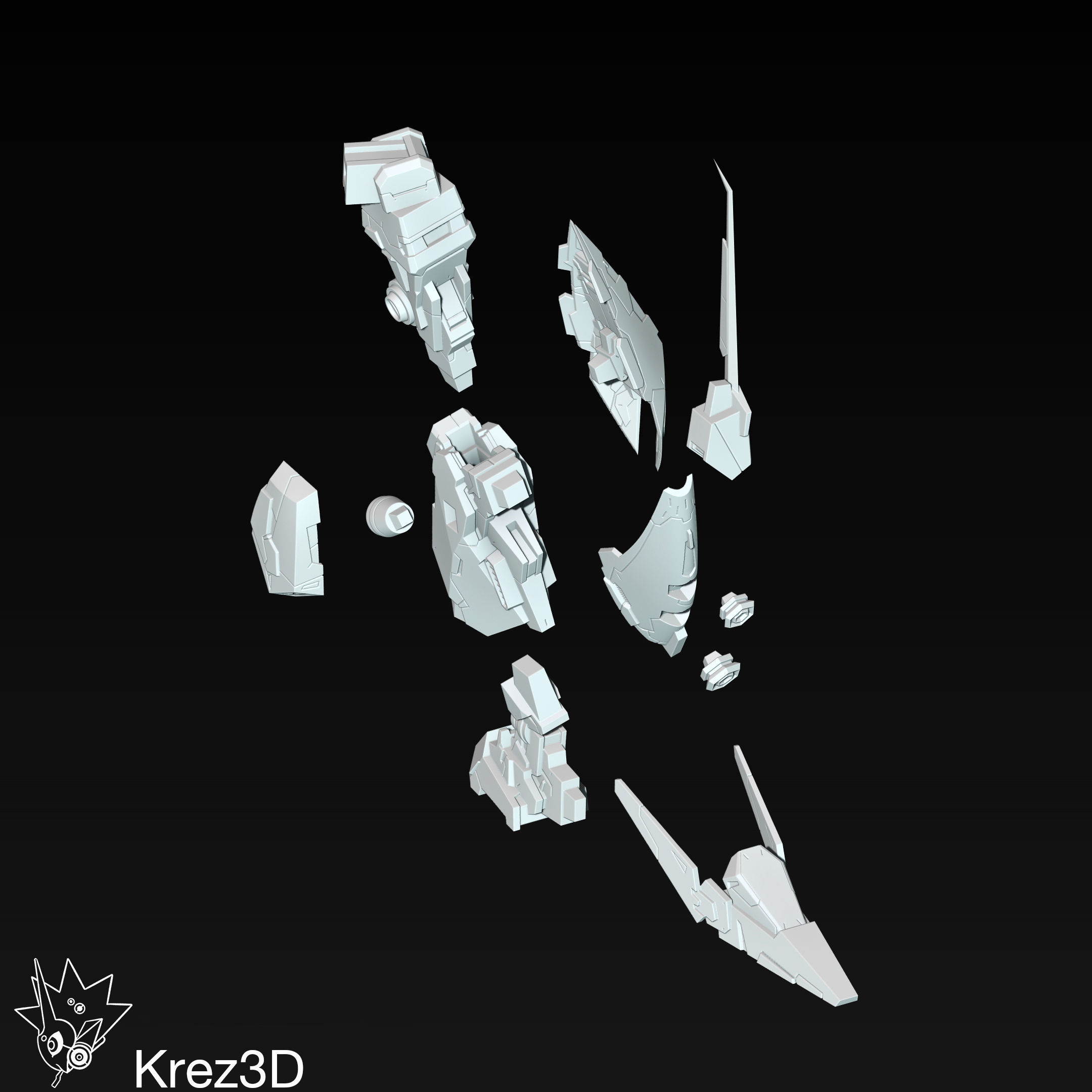 Xi Gundam 3D print model_9