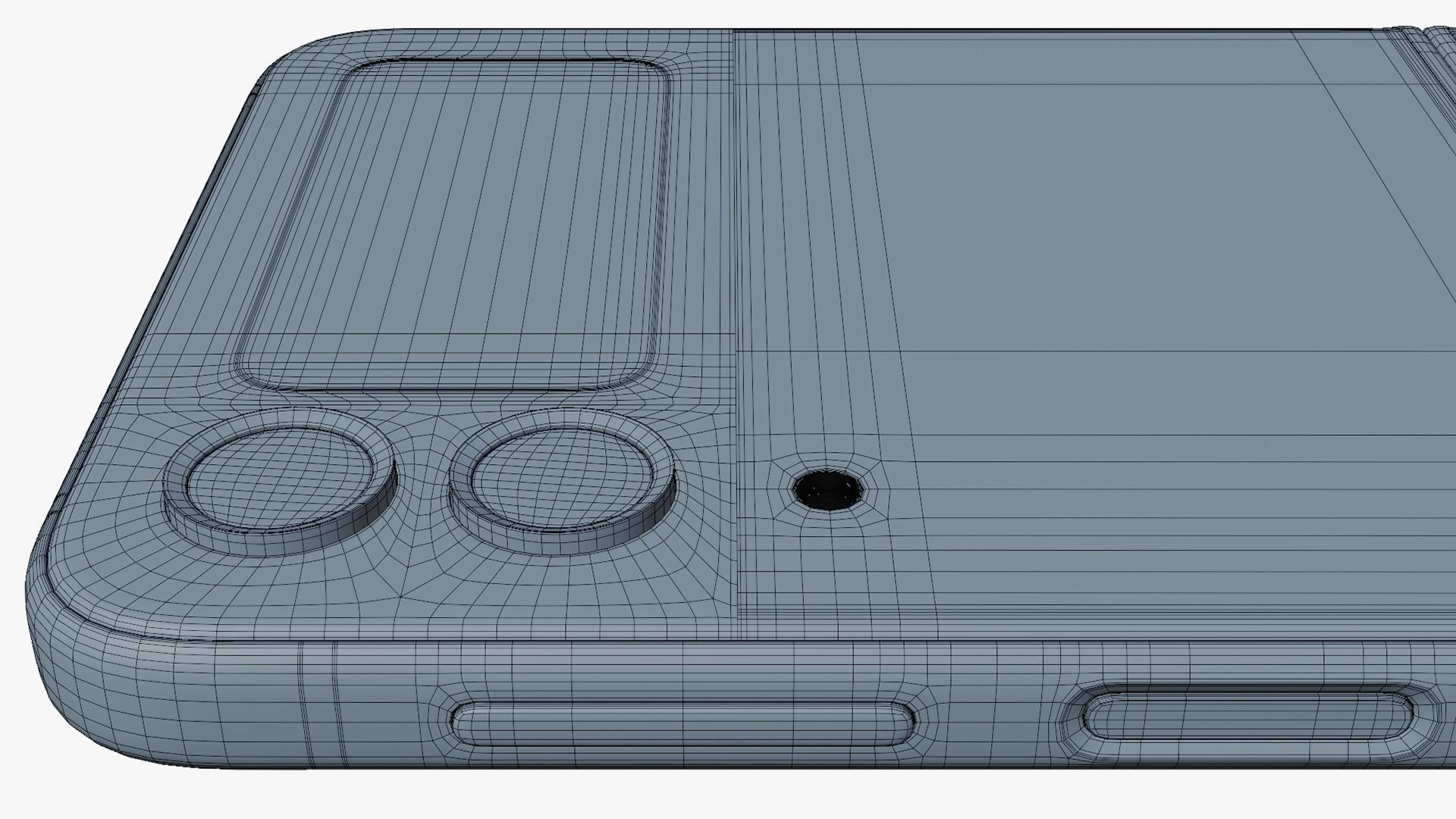 Samsung Galaxy Z Flip 4 Blue Rigged Low-poly 3D model_19