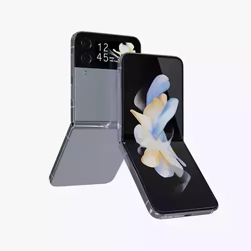 Samsung Galaxy Z Flip 4 Blue Rigged Low-poly 3D model