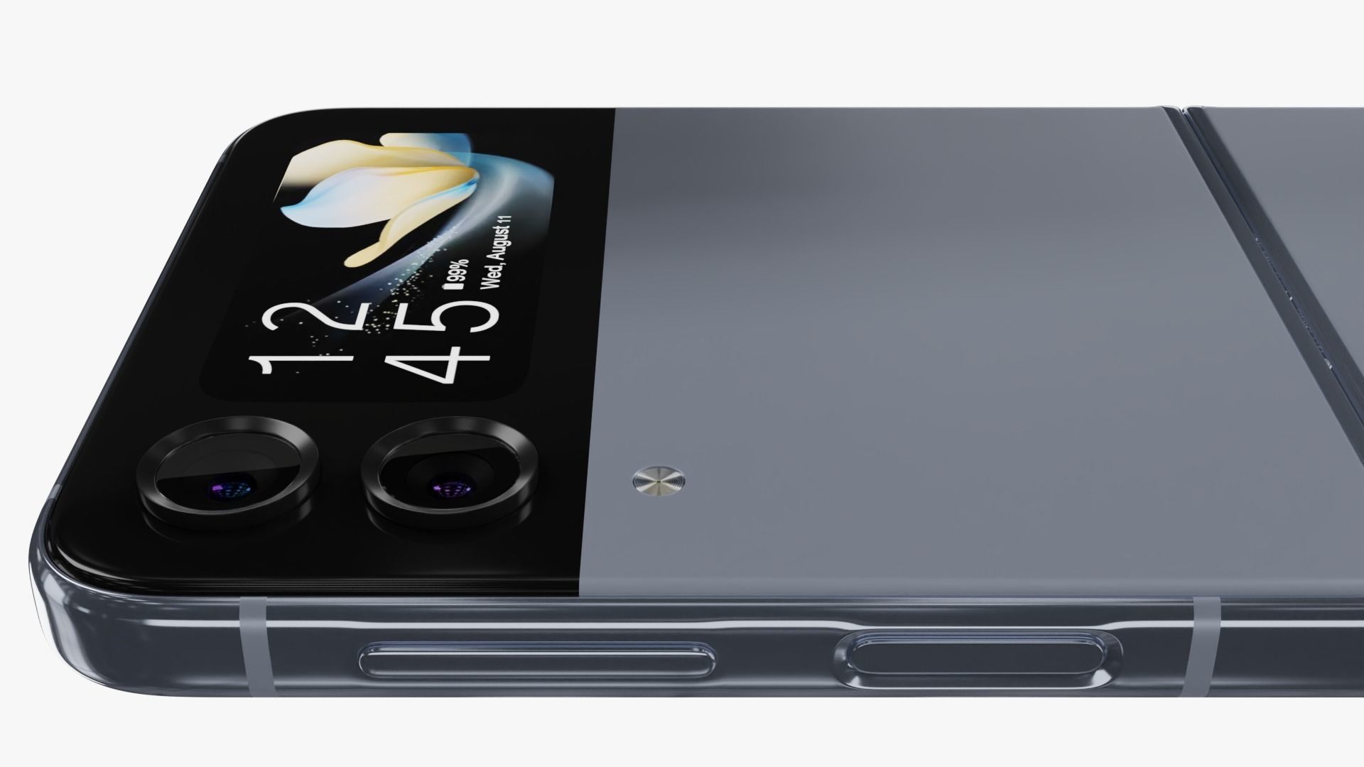 Samsung Galaxy Z Flip 4 Blue Rigged Low-poly 3D model_9