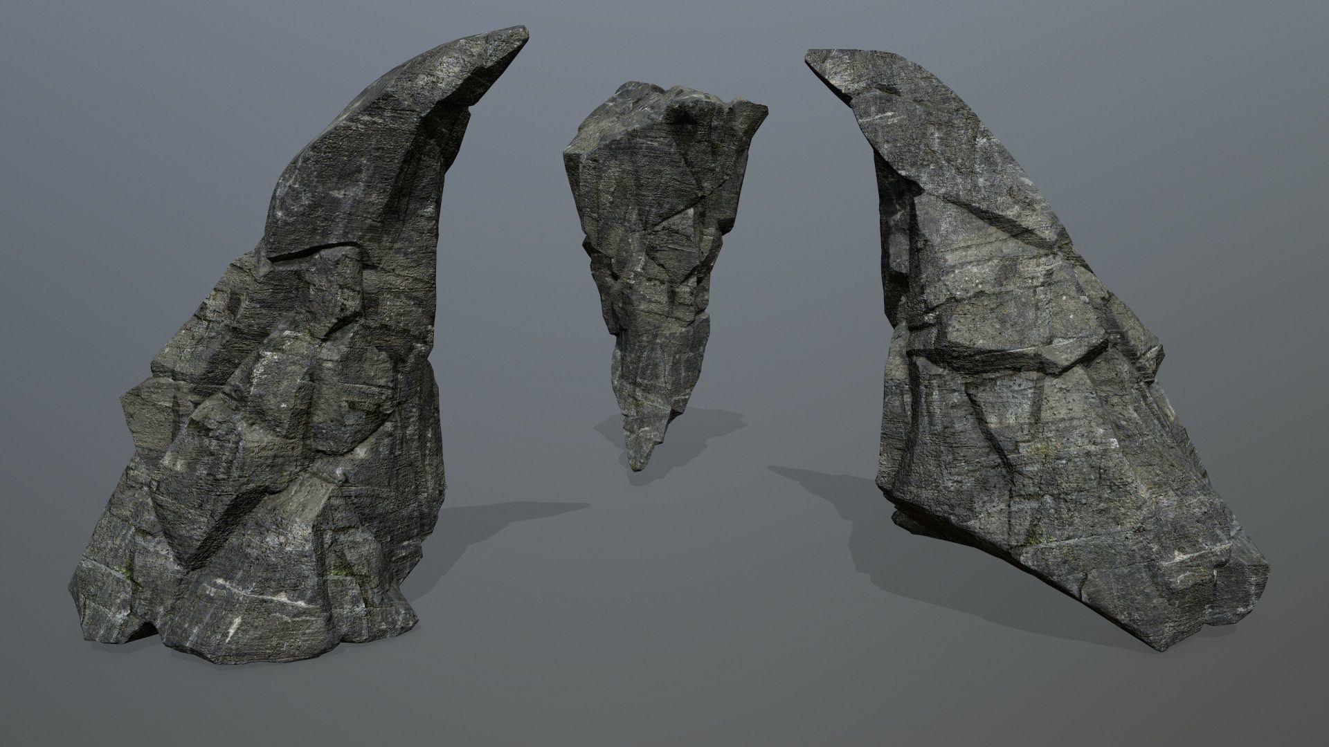 cliff rocks Low-poly 3D model_14