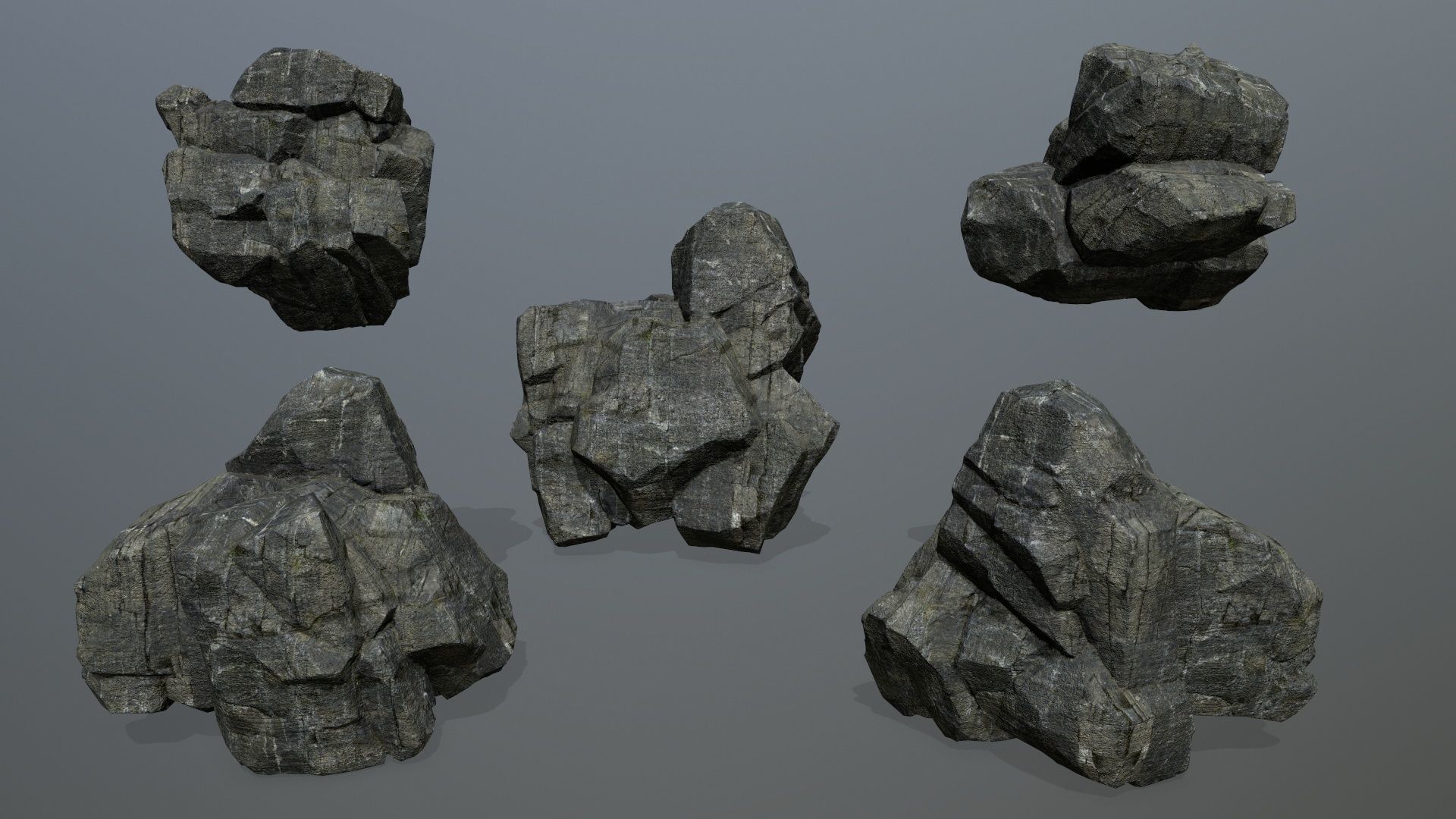 cliff rocks Low-poly 3D model_10