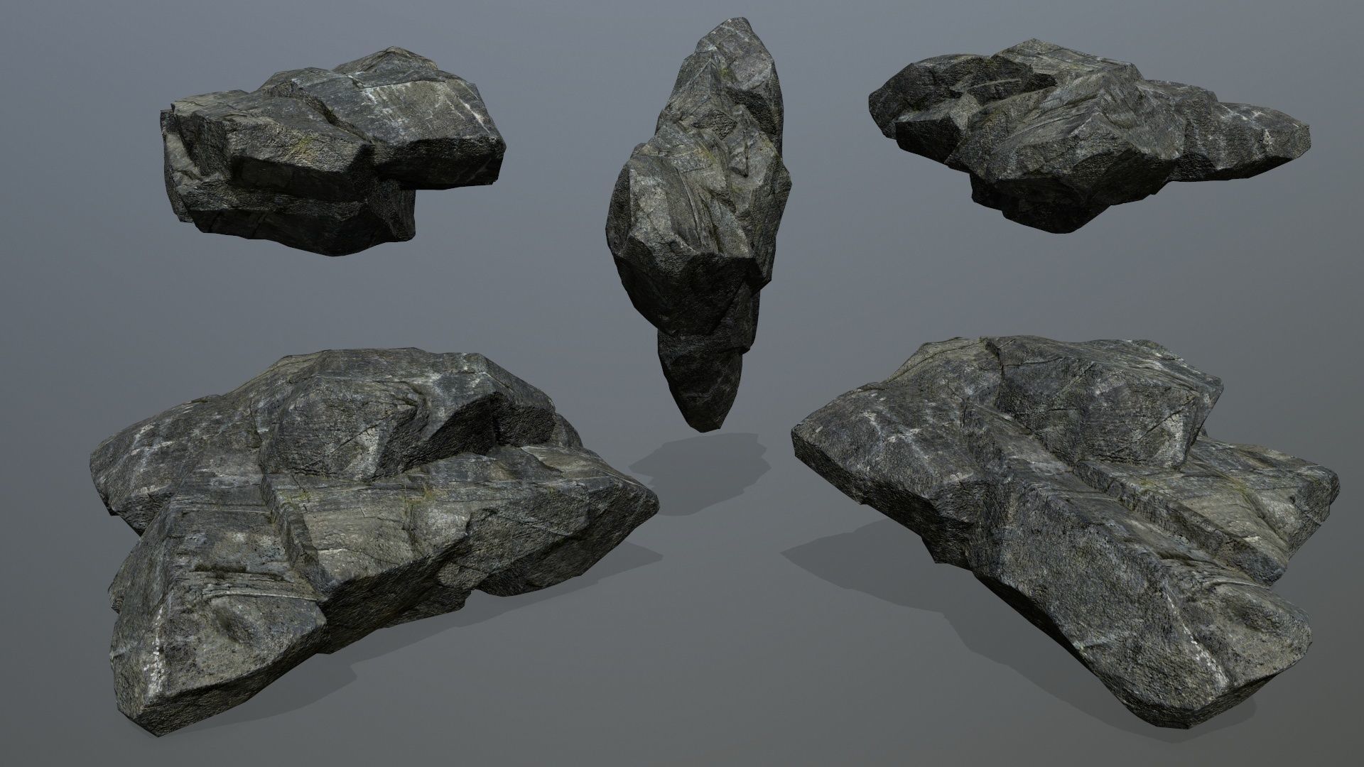 cliff rocks Low-poly 3D model_13