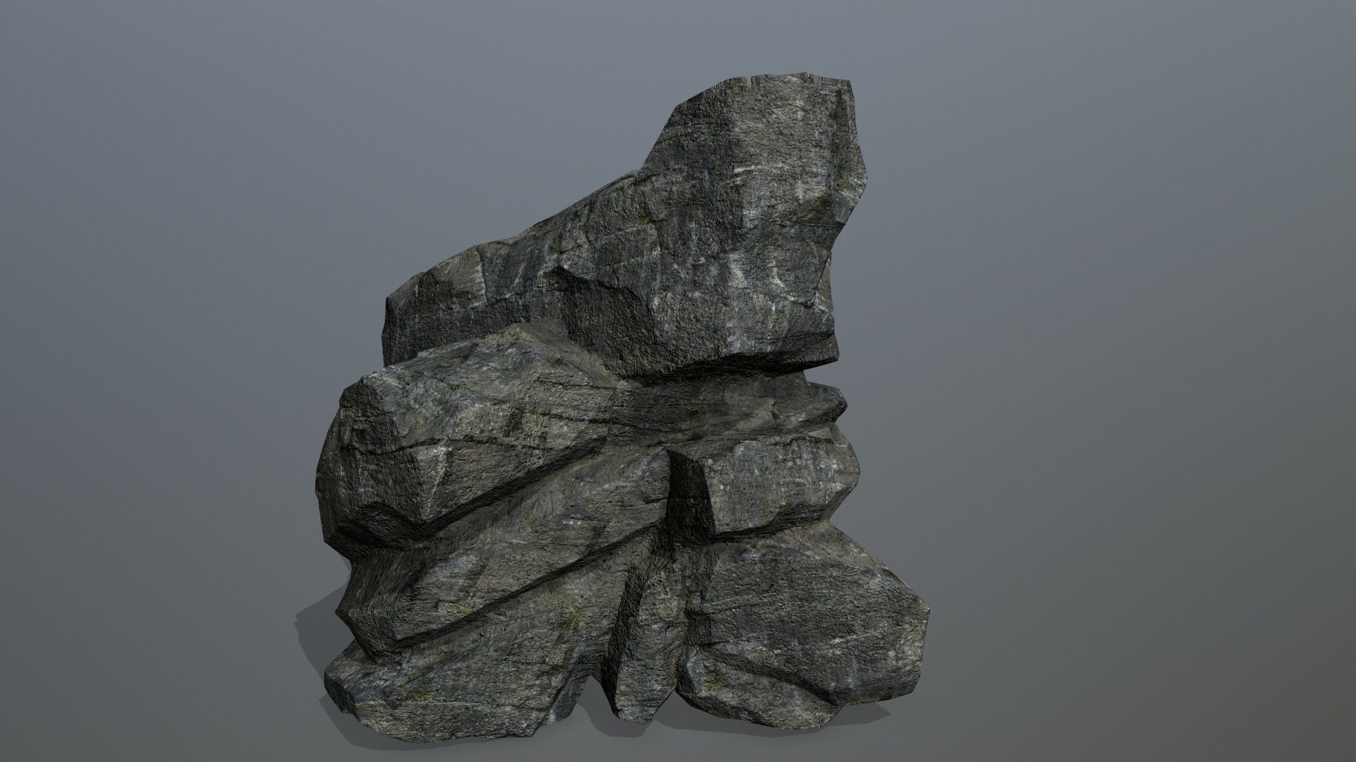 cliff rocks Low-poly 3D model_1