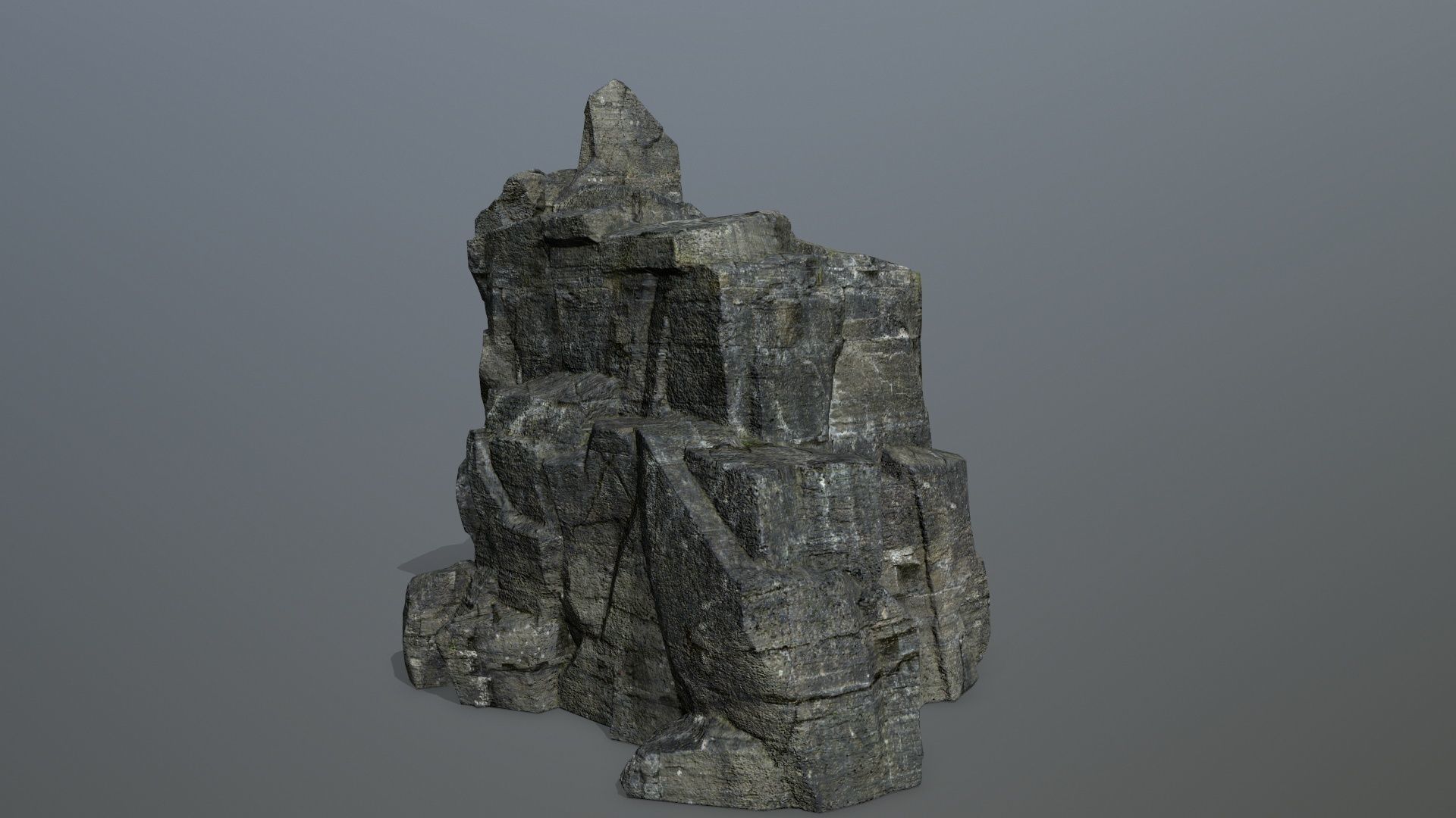 cliff rocks Low-poly 3D model_2