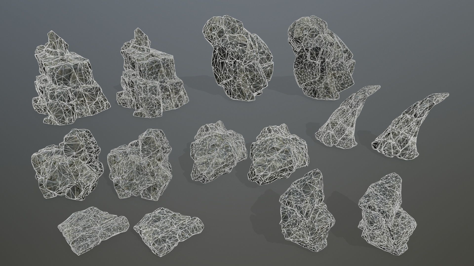 cliff rocks Low-poly 3D model_16