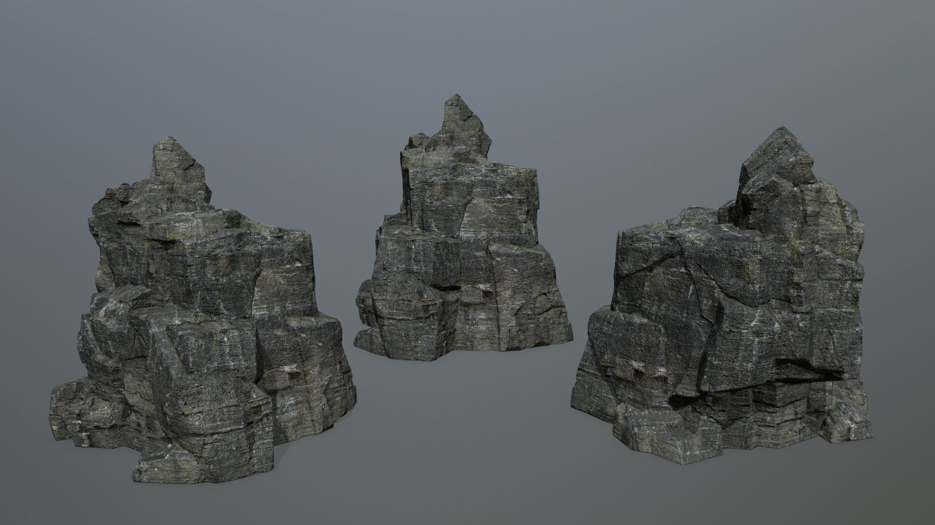 cliff rocks Low-poly 3D model_8