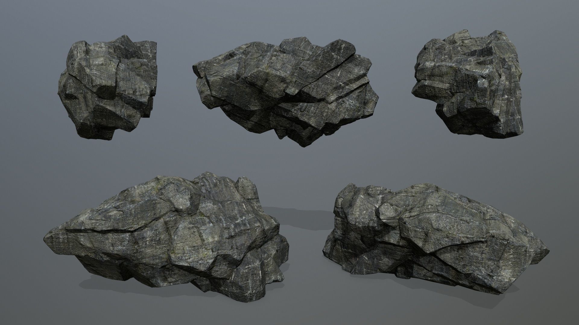 cliff rocks Low-poly 3D model_11