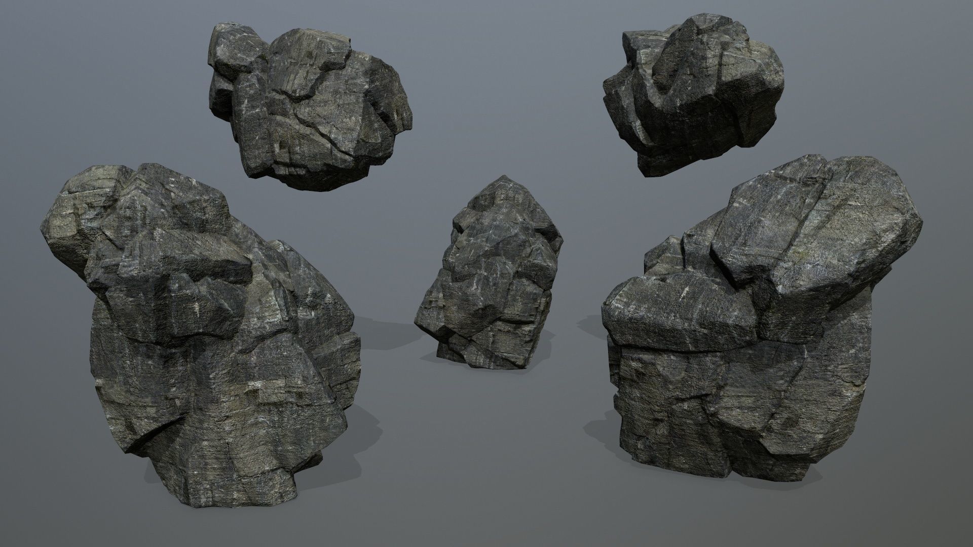 cliff rocks Low-poly 3D model_12