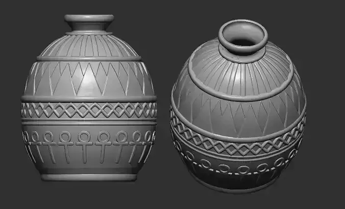 Egyptian Pottery 3D Printable model cnc Free 3D print model