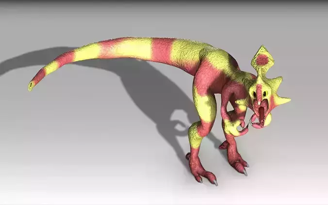 Crowned Raptor Dinosaur Low-poly 3D model
