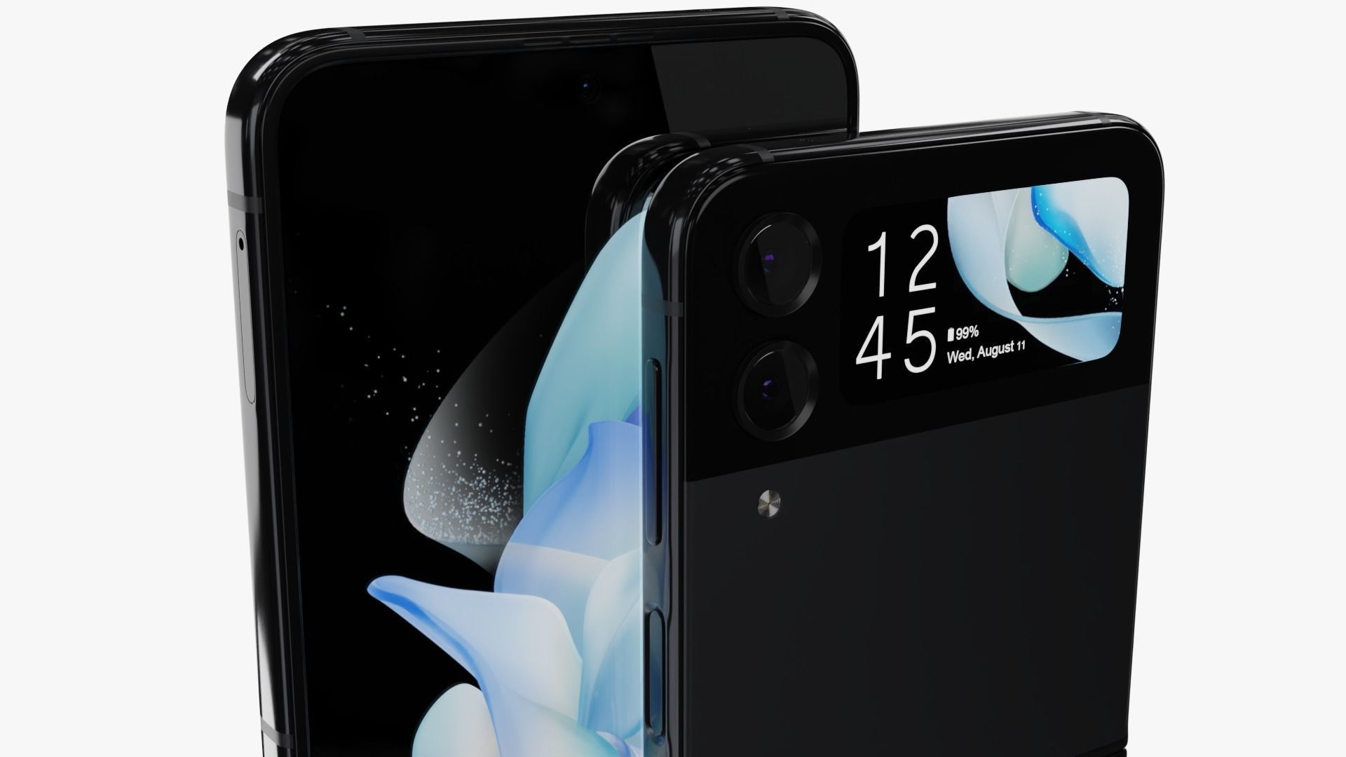 Samsung Galaxy Z Flip 4 Graphite Rigged Low-poly 3D model_11