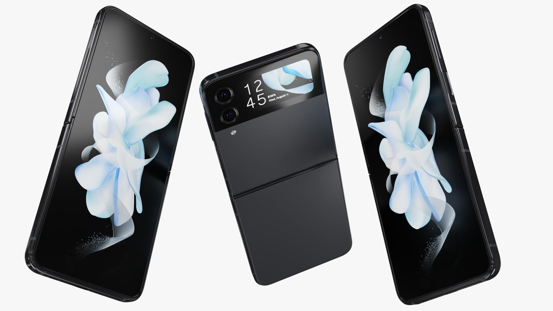 Samsung Galaxy Z Flip 4 Graphite Rigged Low-poly 3D model_4