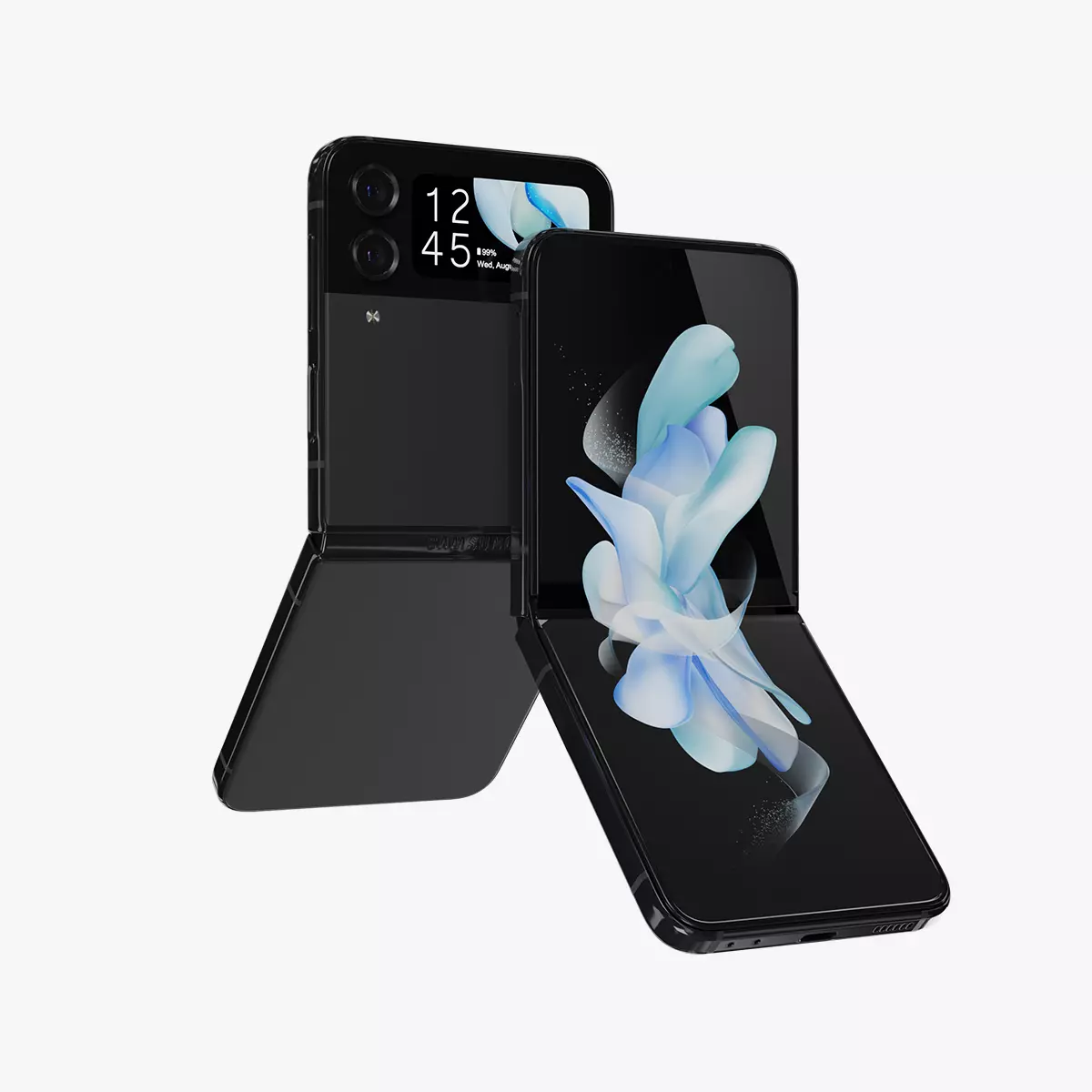 Samsung Galaxy Z Flip 4 Graphite Rigged Low-poly 3D model_0