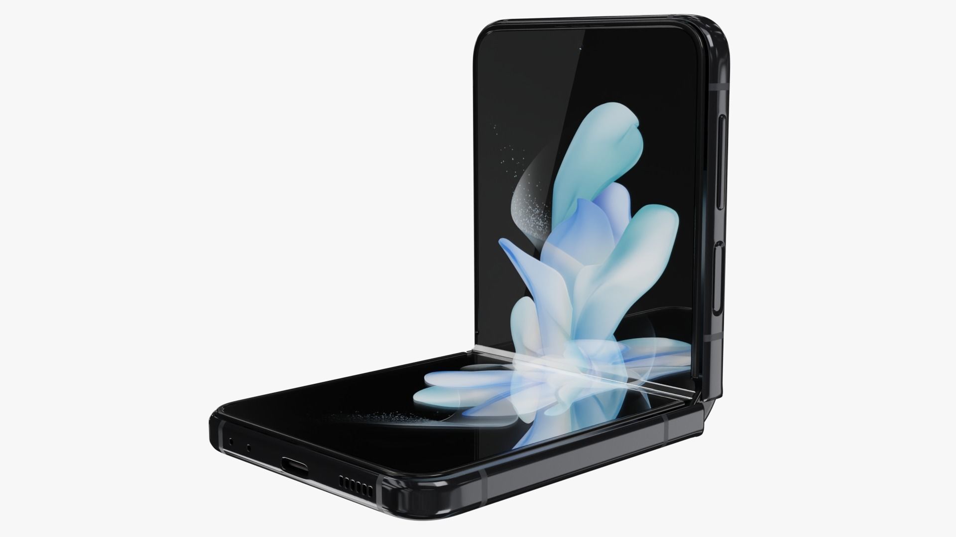 Samsung Galaxy Z Flip 4 Graphite Rigged Low-poly 3D model_12