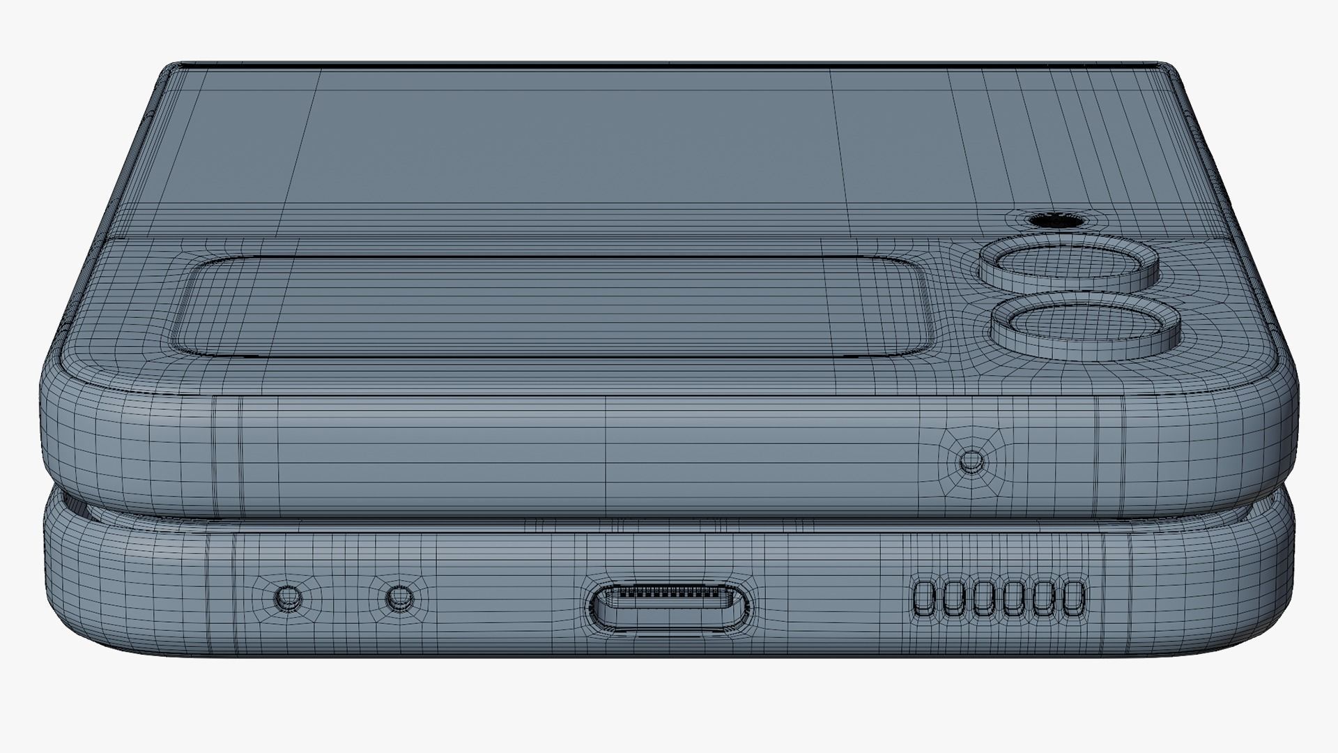 Samsung Galaxy Z Flip 4 Graphite Rigged Low-poly 3D model_21