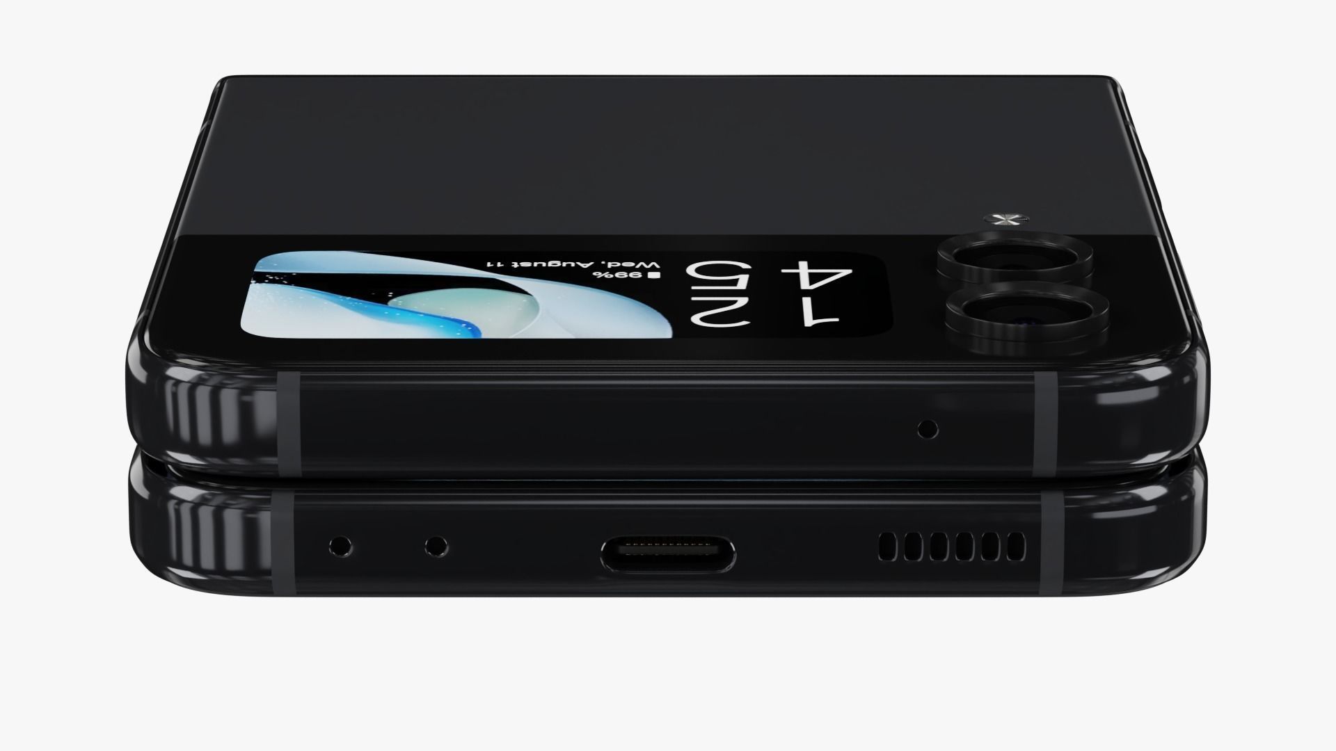 Samsung Galaxy Z Flip 4 Graphite Rigged Low-poly 3D model_10