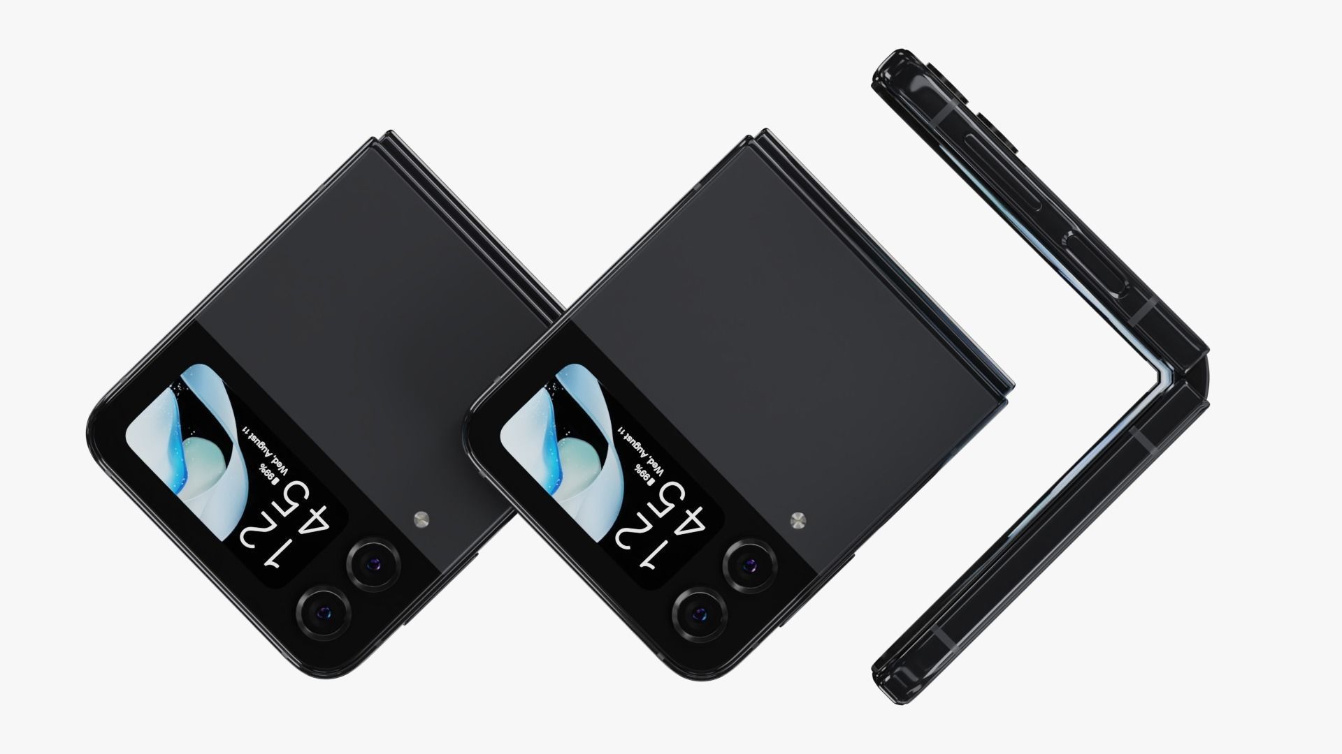 Samsung Galaxy Z Flip 4 Graphite Rigged Low-poly 3D model_13