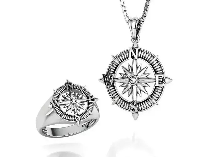 Compass Travel Ring and Pendant Collection 