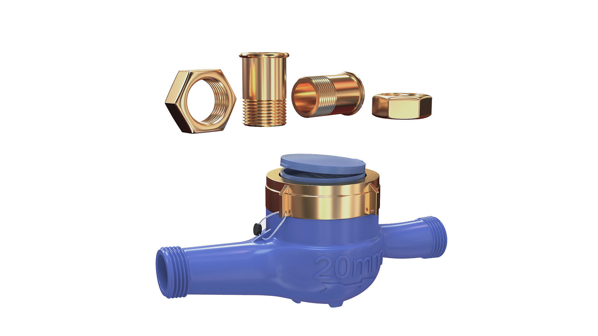 Cold Water Meter Home Garden-Digitalzakka 3D model_7