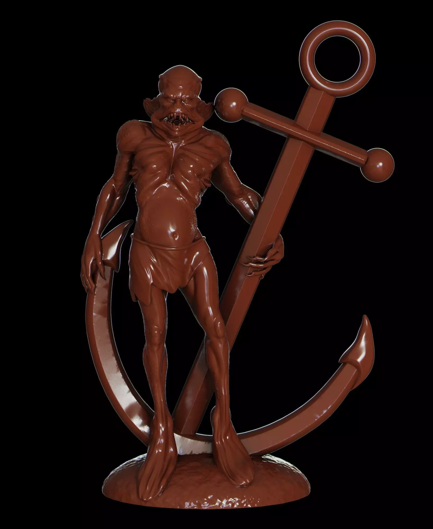 Merman figurine 3D print model_0