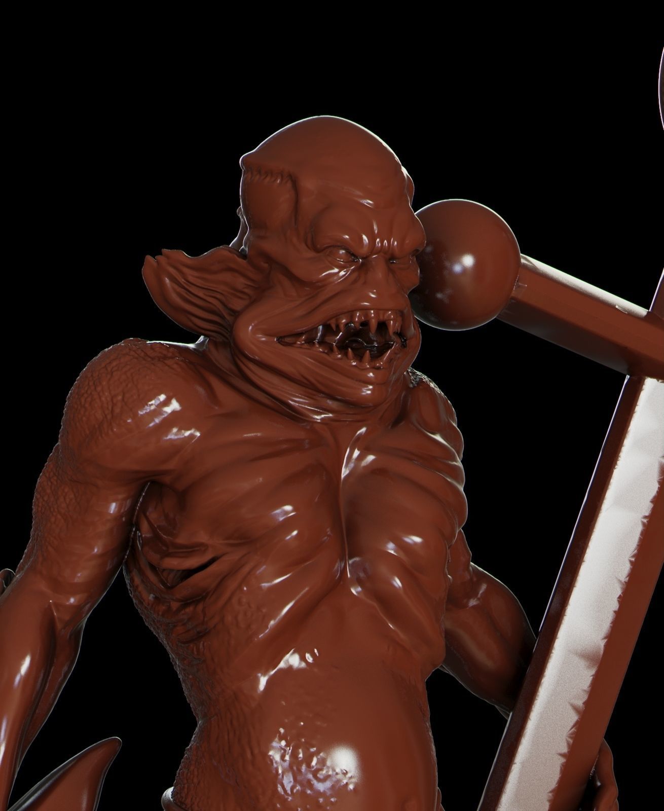 Merman figurine 3D print model_4