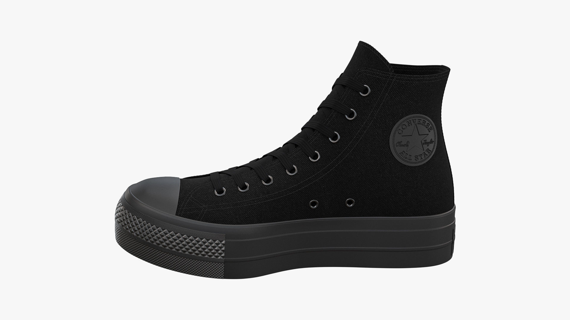 Chuck Taylor All Star Lift Platform High Top Mono Black 3D model | CGTrader