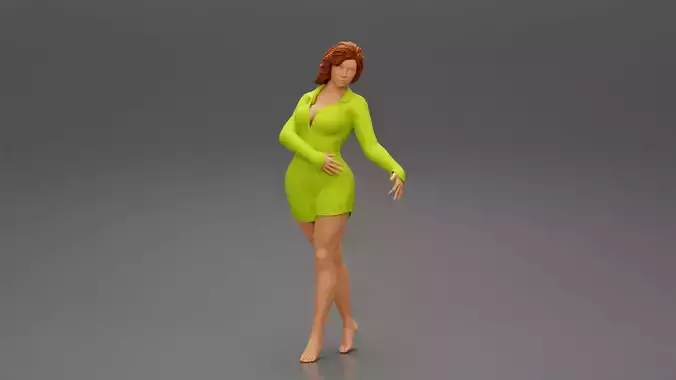 Beautiful Woman Wearing Casual Long shirt Standing