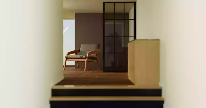 Stylish Wood Armchair Design 3D Model