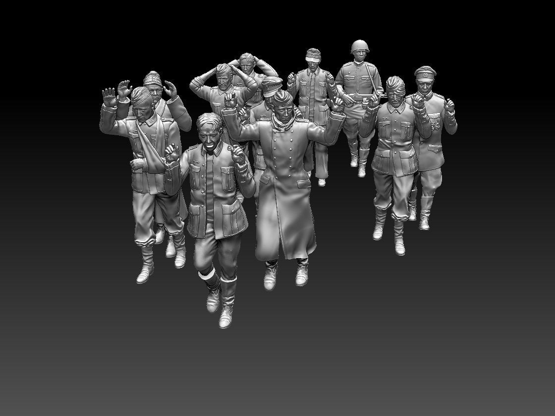 captured German soldiers 3D print model_9