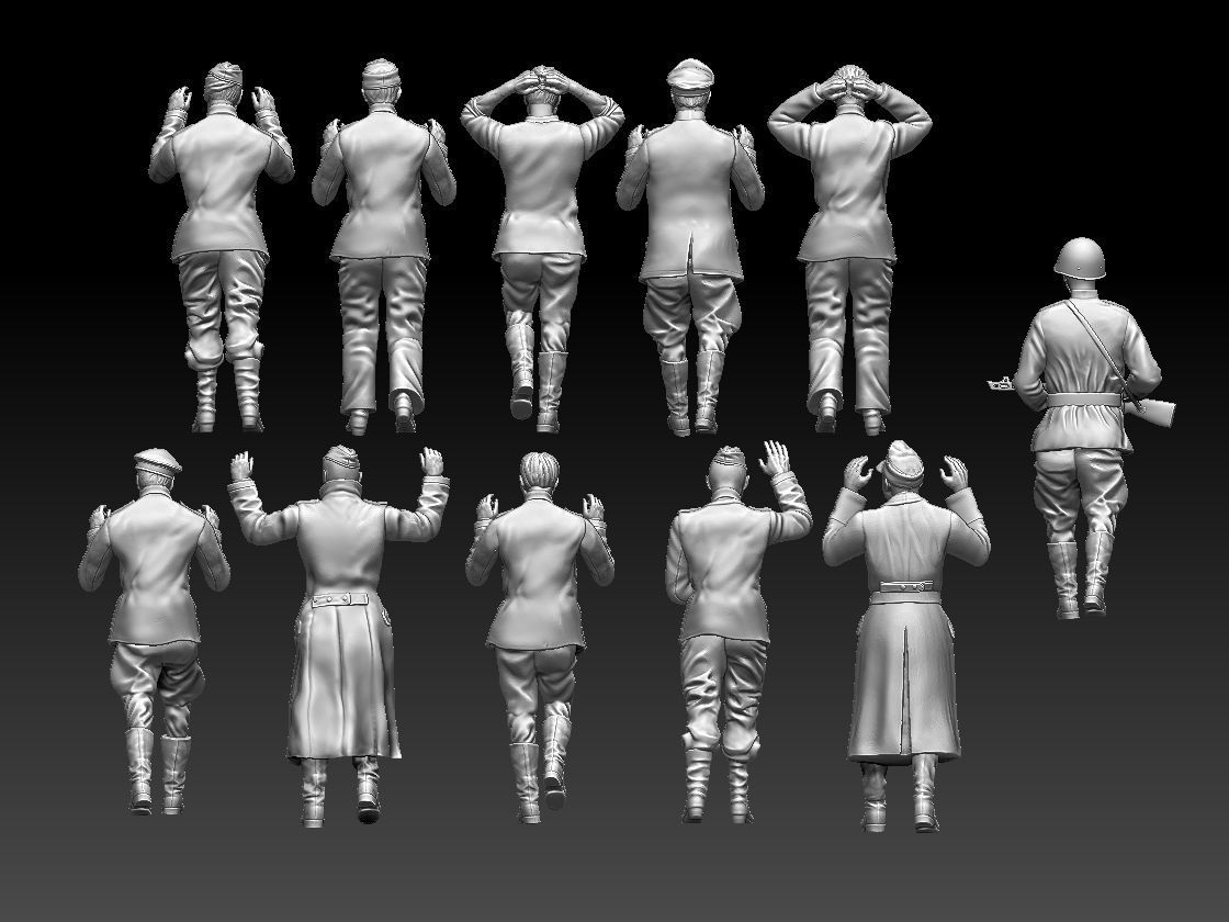 captured German soldiers 3D print model_5