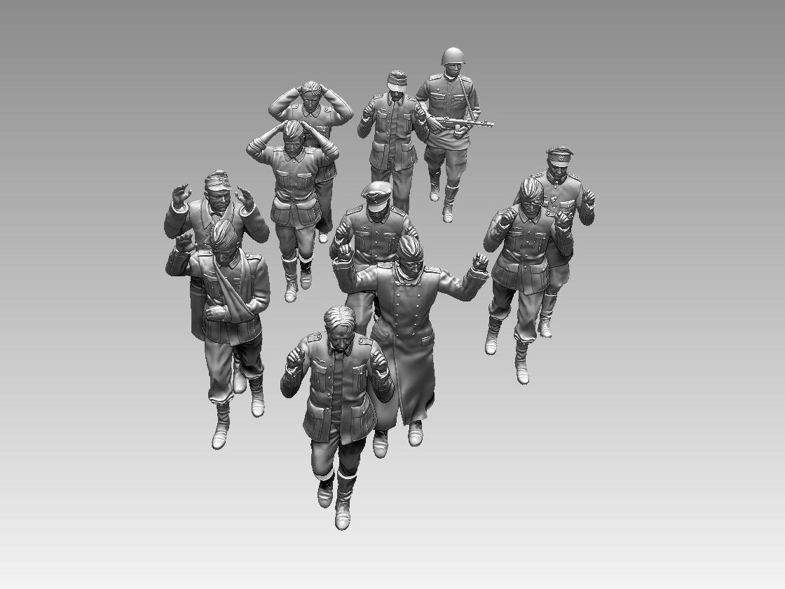 captured German soldiers 3D print model_8