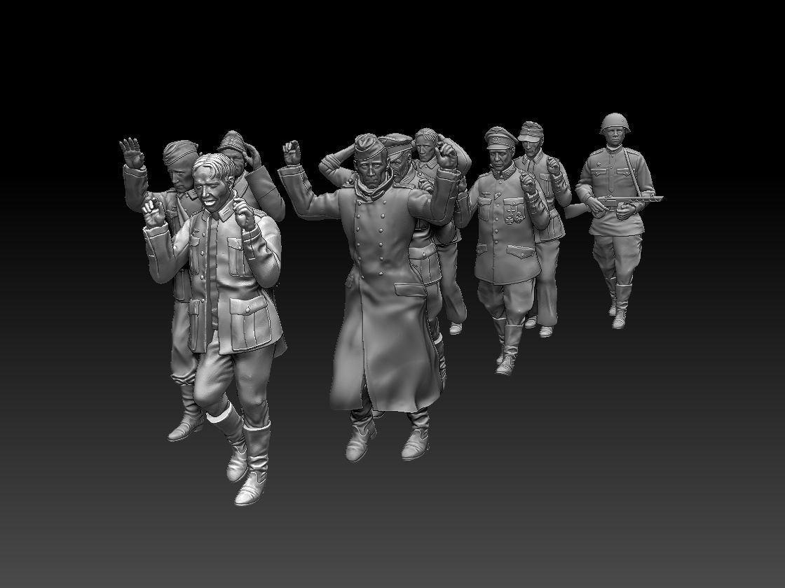 captured German soldiers 3D print model_6