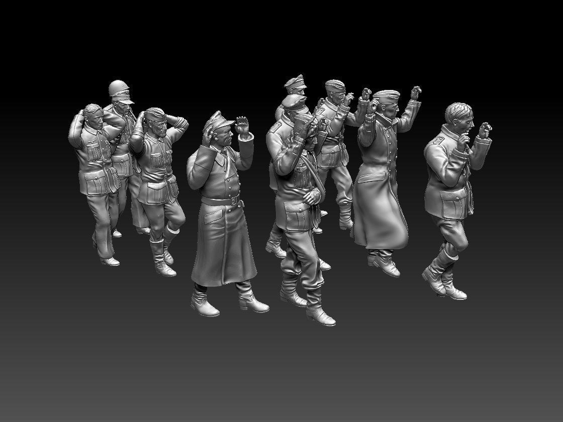 captured German soldiers 3D print model_2