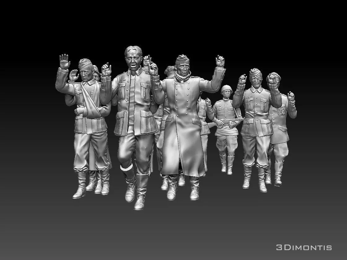 captured German soldiers 3D print model_0